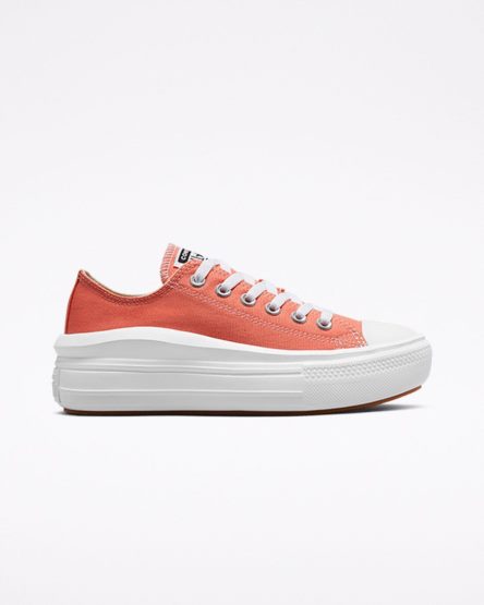 Sapatos Plataforma Converse Chuck Taylor All Star Move Cano Baixo Feminino Laranja Branco | PT L0084T9